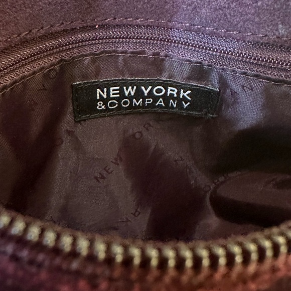 🌟HP🌟VTG 1990s Purple Suede Bling Flap Style Shoulder Bag by New York & Company - Picture 9 of 14